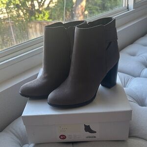 a new day Gray Suede Block Heel Ankle Booties